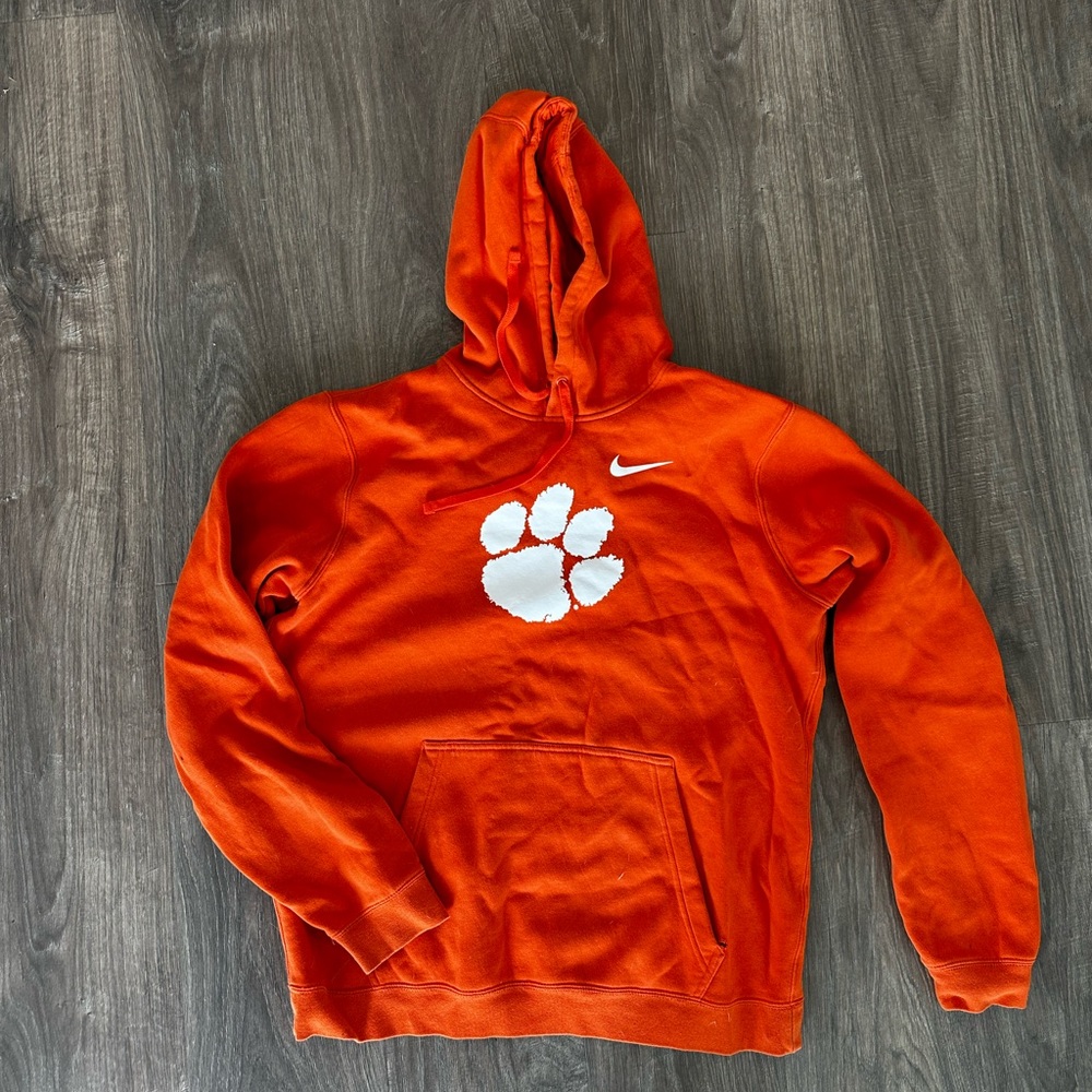 Nike - Clemson Tigers Orange Hoodie with White Paw Print